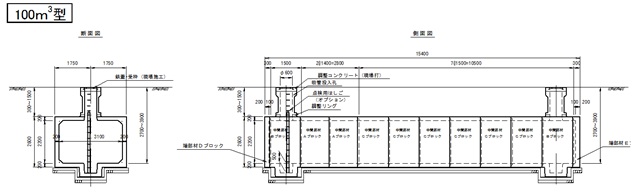 マリン防火水槽規格寸法図　タイプＢ　100型